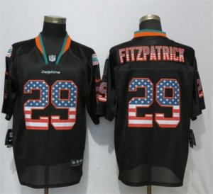 Nike Dolphins #29 Minkah Fitzpatrick Black USA Flag Fashion Elite Jersey