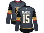 Women Adidas Vegas Golden Knights #15 Jon Merrill Authentic Gray Home NHL Jersey