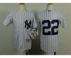 Youth mlb jerseys new york yankees #22 winn white[black stripe]