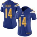 Women's Nike San Diego Chargers #14 Dan Fouts Limited Electric Blue Rush NFL Jersey