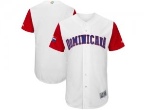 Mens Dominican Republic Baseball Blank Majestic White 2017 World Baseball Classic Authentic Team Jersey