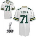 Green Bay Packers #71 Josh Sitton 2011 super bowl XLV white