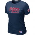 Women Cleveland Indians D.Blue Nike Short Sleeve Practice T-Shirt