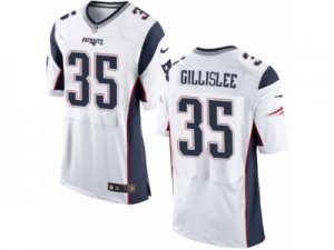 Mens Nike New England Patriots #35 Mike Gillislee Elite White NFL Jersey