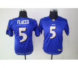 nfl baltimore ravens #5 youth flacco purple