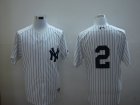 mlb new york yankees #2 jeter white[black stripe](2010)