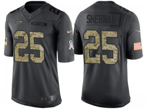 Seattle Seahawks #25 Richard Sherman Anthracite 2016 Salute to Service Limited Jersey