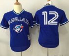 Mitchell And Ness Toronto Blue Jays #12 Roberto Alomar Blue Throwback Stitched MLB Jersey