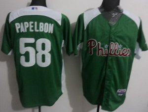 mlb Philadelphia Phillies #58 Papelbon Green