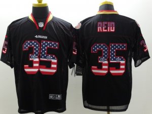 Nike San Francisco 49ers #35 Eric Reid Black Jerseys(USA Flag Fashion Elite)