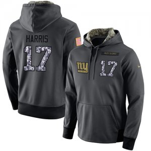 NFL Mens Nike New York Giants #17 Dwayne Harris Stitched Black Anthracite Salute to Service Player Performance Hoodie