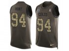 Mens Nike Indianapolis Colts #94 Margus Hunt Limited Green Salute to Service Tank Top NFL Jersey