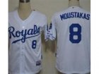 MLB Kansas City Royals #8 Moustakas White Jerseys
