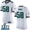 Men Nike Philadelphia Eagles #58 Jordan Hicks White 2018 Super Bowl LII Elite Jersey