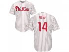 Youth Philadelphia Phillies #14 Pete Rose White(Red Strip) Cool Base Stitched MLB Jersey