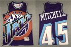 Mens Utah Jazz #45 Donovan Mitchell Purple Big Face Mitchell Ness