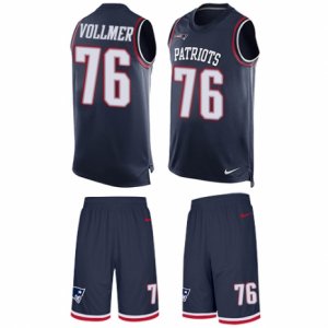 Mens Nike New England Patriots #76 Sebastian Vollmer Limited Navy Blue Tank Top Suit NFL Jersey