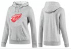 NHL Women Detroit Red Wings Logo Pullover Hoodie 17