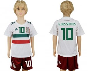 Mexico #10 G.DOS SANTOS Away Youth 2018 FIFA World Cup Soccer Jersey