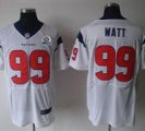 Nike Texans #99 J.J. Watt White With Hall of Fame 50th Patch NFL Elite Jersey