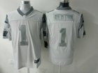 Nike Carolina Panthers #1 Cam Newton White Platinum Jerseys(Game)