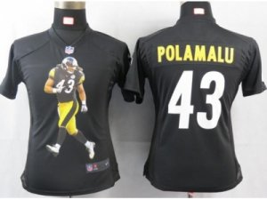 Nike Women NFL pittsburgh steelers #43 polamalu black[portrait fashion]jerseys