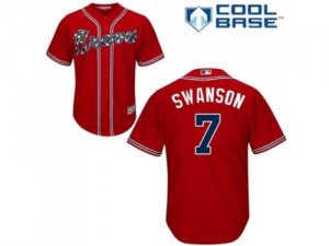 Youth Atlanta Braves #7 Dansby Swanson Red Cool Base Stitched MLB Jersey