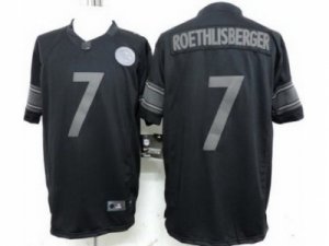 Nike Pittsburgh Steelers #7 Ben Roethlisberger Black Jerseys(Drenched Limited)