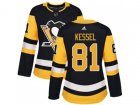 Women Adidas Pittsburgh Penguins #81 Phil Kessel Black Home Authentic Stitched NHL Jersey