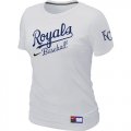 Women MLB Kansas City Royals White Nike Short Sleeve Practice T-Shirt