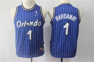 Magic #1 Penny Hardaway Blue Youth Nike Throwback Jersey