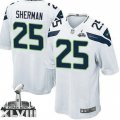 Nike Seattle Seahawks #25 Richard Sherman White Super Bowl XLVIII Youth Stitched NFL Elite Jersey