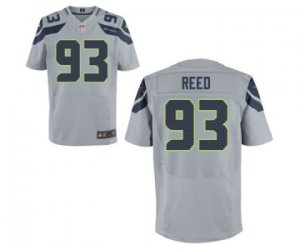 Men\'s Nike Seattle Seahawks #93 Jarran Reed Elite Grey Alternate NFL Jersey