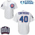 Youth Majestic Chicago Cubs #40 Willson Contreras Authentic White Home 2016 World Series Bound Cool Base MLB Jersey