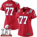 Womens Nike New England Patriots #77 Nate Solder Elite Red Alternate Super Bowl LI 51 NFL Jersey