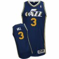 Mens Adidas Utah Jazz #3 George Hill Authentic Navy Blue Road NBA Jersey