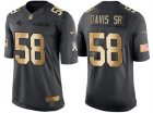 Nike Carolina Panthers #58 Thomas Davis Sr Anthracite 2016 Christmas Gold Mens NFL Limited Salute to Service Jersey