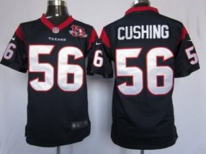 Nike NFL Houston Texans #56 Brian Cushing Blue Jerseys W 10th Patch(Game)