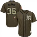 New York Yankees #36 Carlos Beltran Green Salute to Service Stitched Baseball Jersey