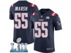 Men Nike New England Patriots #55 Cassius Marsh Limited Navy Blue Rush Vapor Untouchable Super Bowl LII NFL Jersey