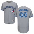 Mens Majestic Toronto Blue Jays Customized Grey Flexbase Authentic Collection MLB Jersey