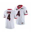 Mens Georgia Bulldogs #4 James Cook 2022 Patch White College Football Stitched Jersey