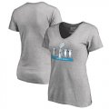 Womens NFL Pro Line by Fanatics Branded Heather Gray Super Bowl LII Event Plus Size T Shirt