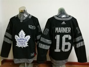 Maple Leafs #16 Mitchell Marner Black 1917-2017 100th Anniversary Adidas Jersey