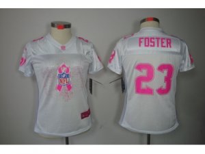 Nike Women Houston Texans #23 Arian Foster White Color(Breast Cancer Awareness Fashion Jersey)