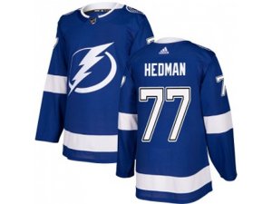 Youth Adidas Tampa Bay Lightning #77 Victor Hedman Blue Home Authentic Stitched NHL Jersey