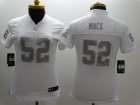 Nike Women Oakland Raiders #52 Mack Platinum White Jerseys