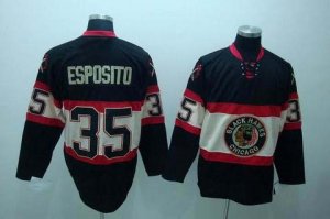 nhl chicago blackhawks #35 esposito black[new third jersey]