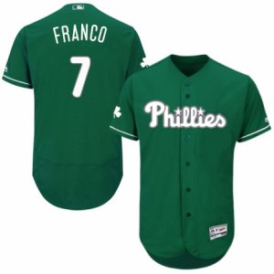 Men\'s Majestic Philadelphia Phillies #7 Maikel Franco Green Celtic Flexbase Authentic Collection MLB Jersey