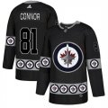 Winnipeg Jets #81 Kyle Connor Black Team Logos Fashion Adidas Jersey